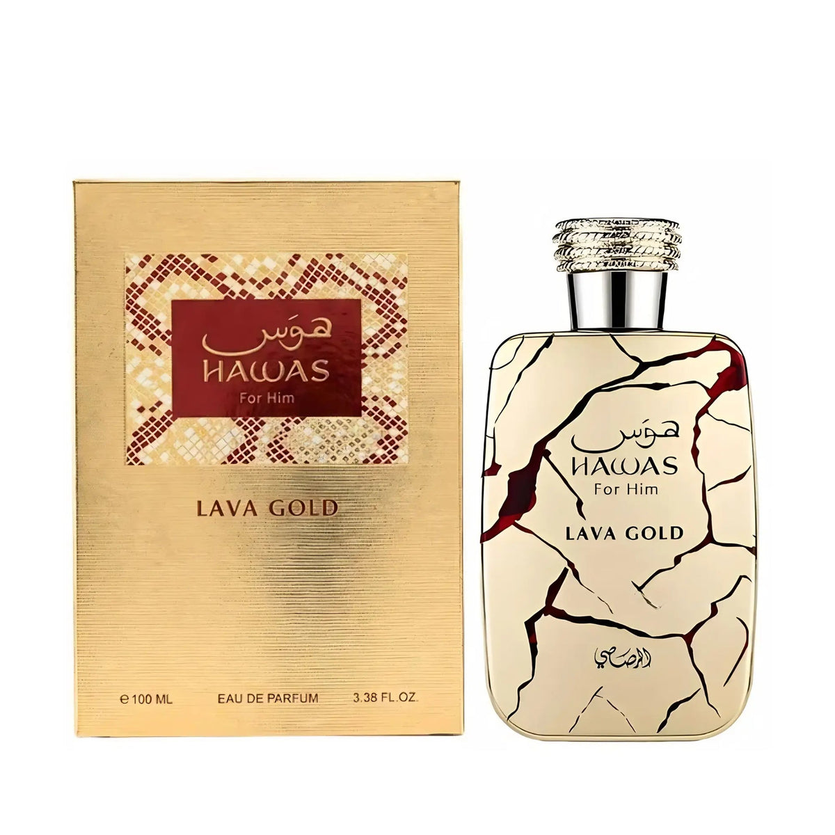 Rasasi Hawas Lava Gold Eau de Parfum 100ml bottle